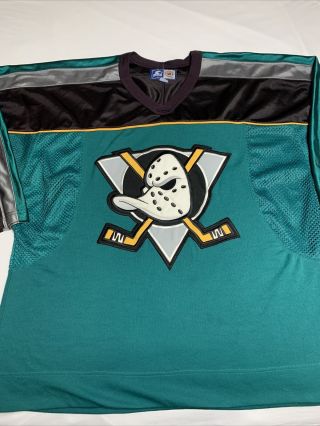 Vintage 1990s Starter Anaheim Mighty Ducks Sewn Jersey Nhl Size Large