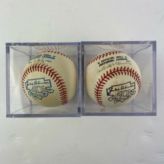 Set of JACKIE ROBINSON 1947 - 1997 50th ANNIVERSARY RAWLINGS AL / NL Baseballs 2