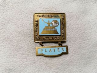 33rd World Table Tennis Championships Calcutta India - Player pin/badge 2