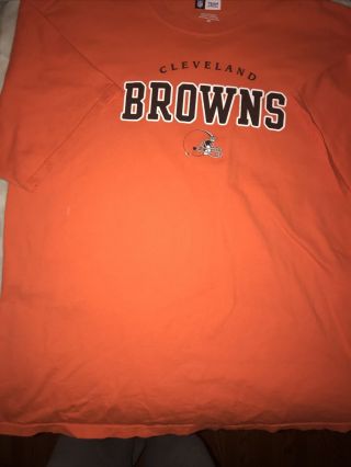 Cleveland Browns T Shirt Nfl Team Apparel Men’s Xxl Vintage Orange Thick & Comfy