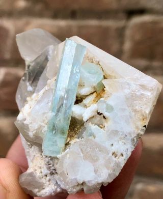 123 G Full Terminated Aquamarine Crystal Specimen From Skardu Pakistan