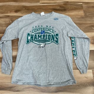 Philadelphia Eagles 2004 Nfc Champions Long Sleeve T Shirt Size Xl