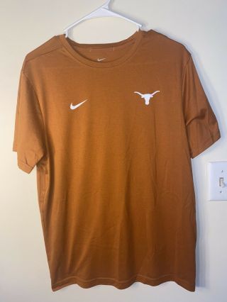 Nike Dri Fit Texas Longhorns Burnt Orange Short Sleeve T Shirt Tee Men 