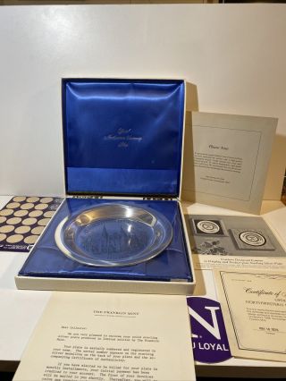 1976 Sterling Silver Northwestern University Plate W/case And Authenticity Docs