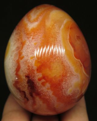 59mm 6.  1oz Red Carnelian Agate Quartz Geode Crystal Egg