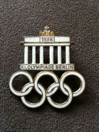 Vintage 1936 German Olympics Xi.  Olympiade Pin / Badge Berlin Ges.  Gesch Enamel Nr