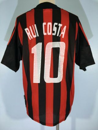 Rui Costa Ac Milan Adidas 2004 2005 Italy Home Football Shirt Soccer Jersey L