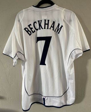 Umbro Mens Size Xl David Beckham 7 England Home Jersey Velvet 2001 - 2003