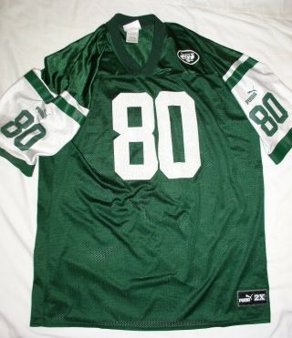 Vintage Wayne Chrebet 80 Jersey - Size 2xl - York Jets By Puma - Dark Green