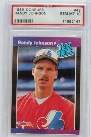 Randy Johnson Rookie Card 1989 Donruss Montreal Expos Rc Hof Psa 10 Gem