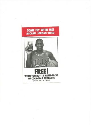1989 Michael Jordan Coca Cola Come Fly With Me Order Card