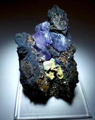 STUNNING - Fluorescent Red/Purple Fluorite crystals,  Ojuela mine Mexico 2