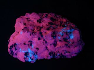 Fluorescent Barite In Calcite,  Sterling Hill Mine,  Ogdensburg,  Nj 4