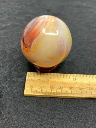 Lovely Polished Unknown Stone Sphere on Wooden Stand - 197.  7 Grams - Estate Find 2