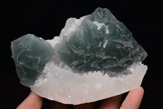 545g Natural Green Fluorite Quartz Crystal Cluster Rare Mineral Specimen China