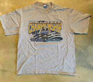 Vintage 2003 Mlb World Series Florida Marlins York Yankees Shirt Size Large