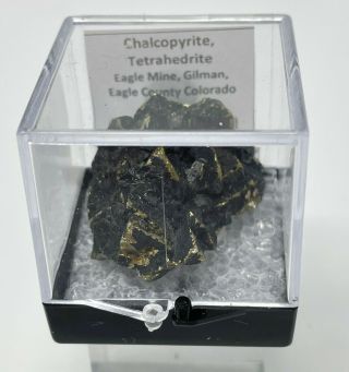 Tetrahedrite On Chalcopyrite Crystal Thumbnail :eagle Mine,  Gilman,  Colorado
