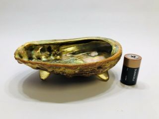 Vintage Abalone Shell Trinket Dish Bowl Footed Design Gifts International