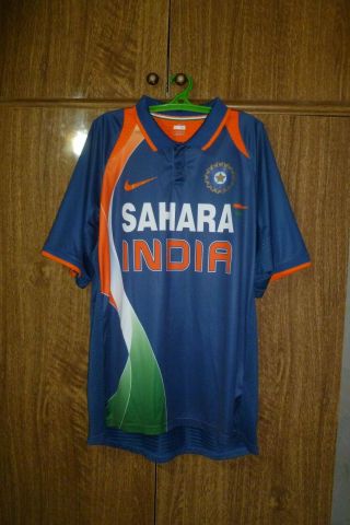 India Nike National Cricket Team Shirt 2013/2014 Jersey Polo Sahara Men Size Xl