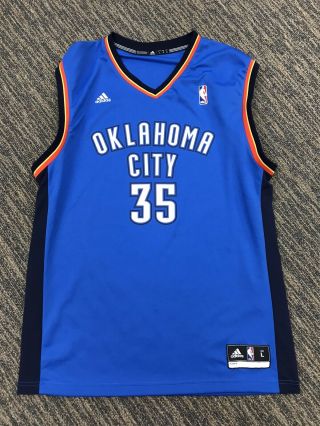 Adidas Kevin Durant Oklahoma City Thunder Basketball Jersey Large L 35 Blue