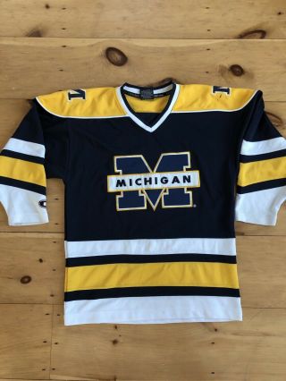 University Of Michigan Hockey Jersey Adult Medium By Colosseum Sport.
