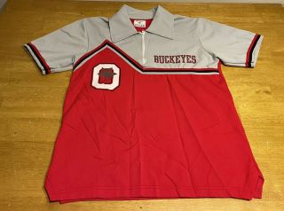 Vtg Ohio State Buckeyes Basketball Team Issued Warm Up Jersey Shirt Champion Med