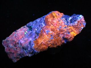 Lw & Sw Fluorescent Sphalerite With Willemite & Calcite 17,  Franklin,  Nj