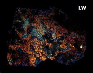M - 471: 9.  4 oz Gorgeous 4 Color Miller Canyon Rock (AZ),  Fluorescent Minerals 3