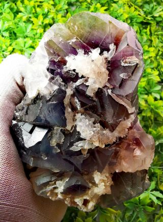 Natural Fluorite With Calcite Crystal Specimen From Balochistan Pakistan 790g