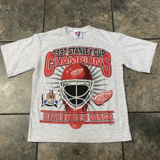 Boys/youth Vtg 1997 Nhl Detroit Red Wings Short Sleeve T - Shirt Size Small