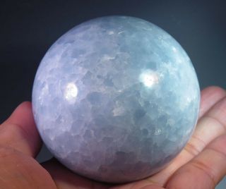 64mm (2.  5 ") Natural Blue Calcite Sphere Gemstone Ball From Madagascar 1620