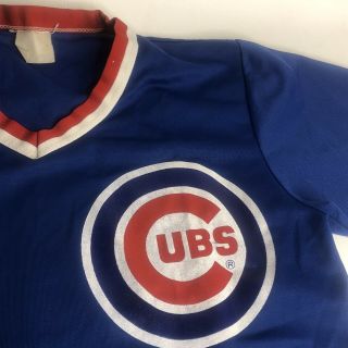 Vintage Cubs T - Shirt Jersey 80s 90s Medium Small Blank Blue