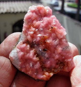 Rhodochrosite Crystals And Quartzs On Matrix From Peru.  Manuelita Mine.