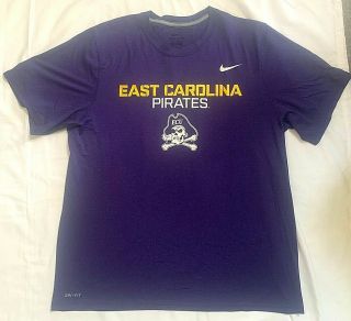 Nike Dri - Fit East Carolina University Pirates Ecu Purple T - Shirt Size Xl