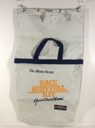 Vintage Camel Gt Imsa Gp Of Miami " Race Survival Kit " Vinyl Lined Drawstring Bag