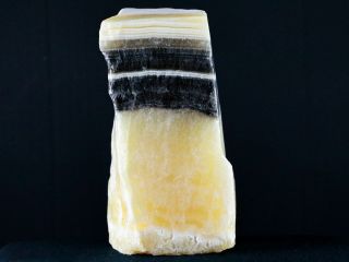 Xl Rough Natural Black White & Yellow Calcite Crystal Mineral Mexico 3 Lb 1.  7 Oz