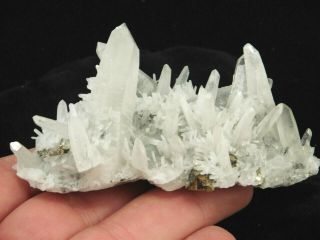 A Quartz Crystal Cluster With Little Pyrite Crystals Peru 122gr