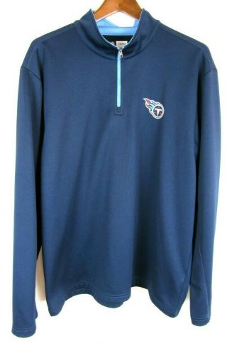 Tennessee Titans Nfl Team Apparel Mens 1/4 Zip Long Sleeve Pullover Xl Blue