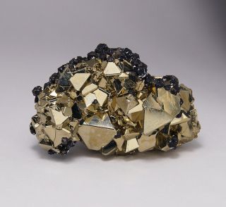 Octahedral Pyrite Crystals With Sphalerite From Huanzala - Peru