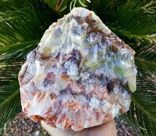 Spectacular Large 6 3/4 Inch Tri Color Banded Calcite Crystal