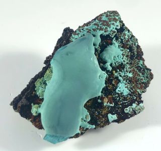 Bright Teal Blue Rosasite On Matrix From Mexico