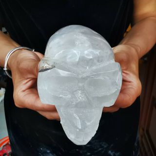 1.  87lb Natural Clear Quartz Skull Hand Carved Crystal Healing Gx678