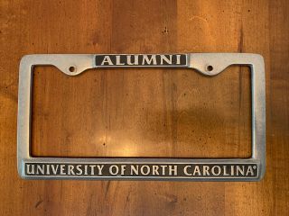 Unc University Of North Carolina Alumni Metal License Plate / Tag Frame