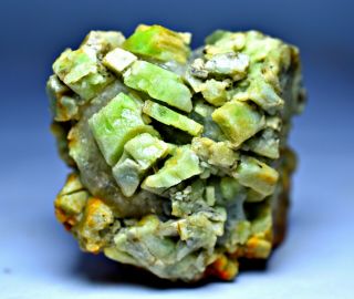 422ct W/terminated Natural Rare Green Pargasite Crystals Bunch Specimen Pakistan