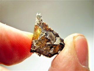 Museum Quality Crystals Brahin Pallasite Meteorite 1.  758 Gms
