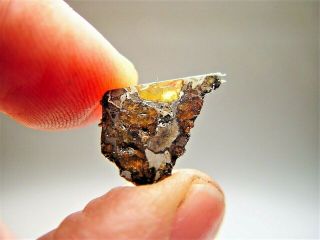 MUSEUM QUALITY CRYSTALS BRAHIN PALLASITE METEORITE 1.  758 GMS 2