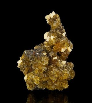 Yellow Fluorite Crystals W/ Dolomite And Pyrite From Moscona Mine - Asturias
