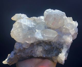 5.  2lbs Triangle Pyrite Line On Bright Calcite Mineral Specimen