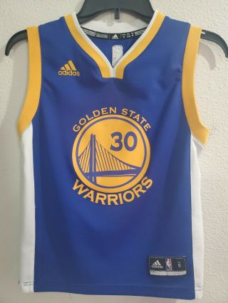 Adidas Steph Curry 30 Golden State Warriors Jersey Size Youth Small (8) Blue