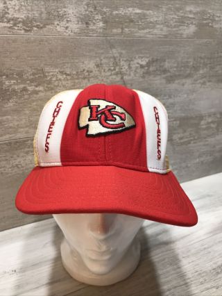 Superbowl Kansas City Kc Chiefs Nfl Ajd Lucky Stripes Hat Snap Back Cap Vintage